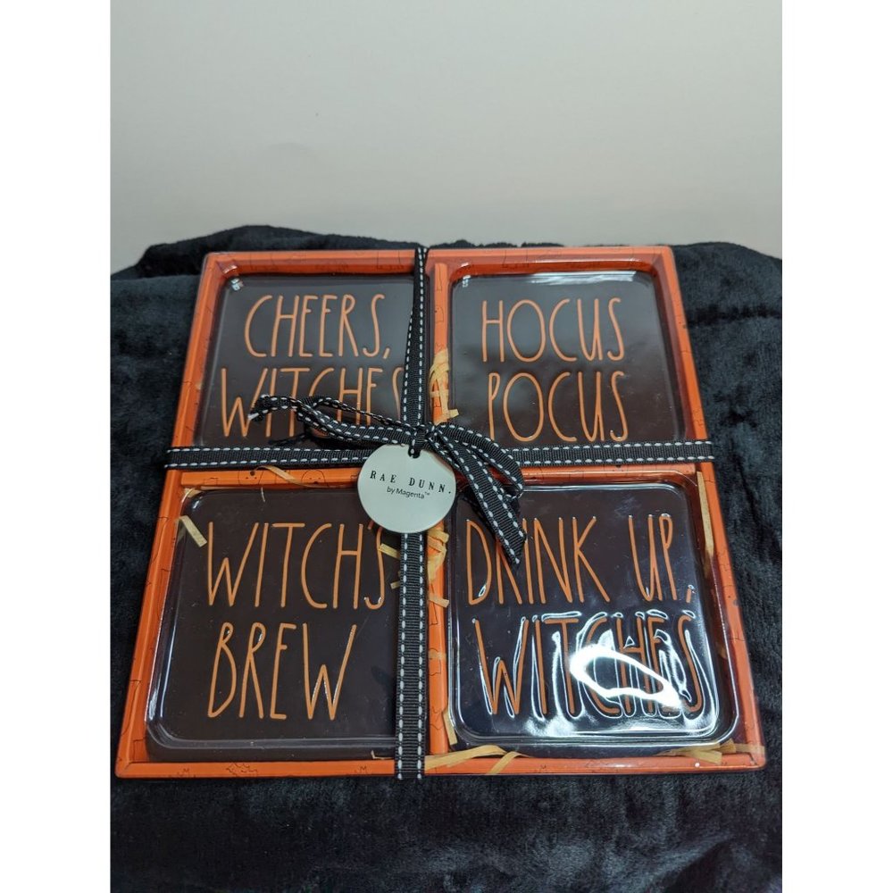 Rae Dunn Halloween Spooky Coaster Set Witches Hocus Pocus